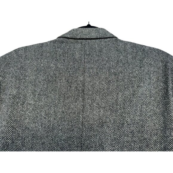 Stafford Mens Herringbone Wool Blazer Jacket Size 40R Gray Classic Academia - Picture 14 of 15